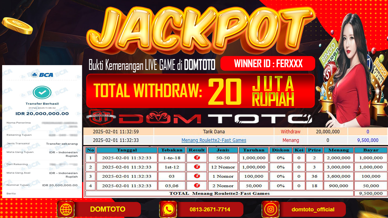 JACKPOT LIVE GAME ROULETTE 2 1 FEBRUARI 2025